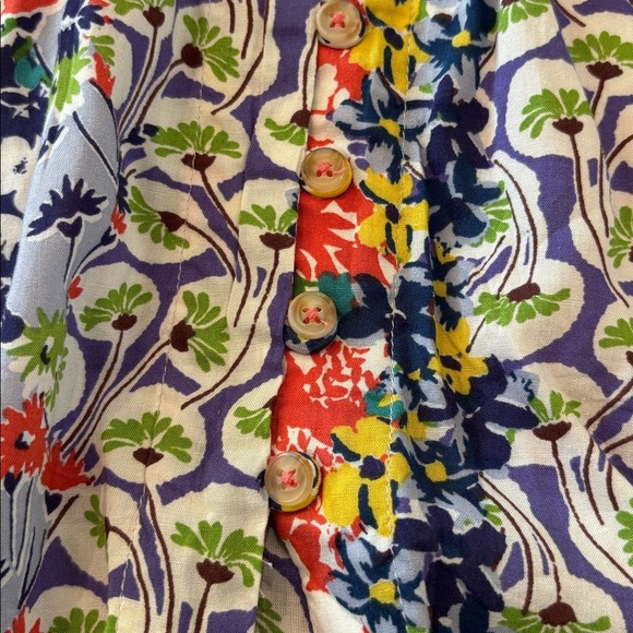 Maeve Anthropologie Whimsical Pintuck Floral Multi Color Sleeveless Blouse Small - Picture 6 of 12